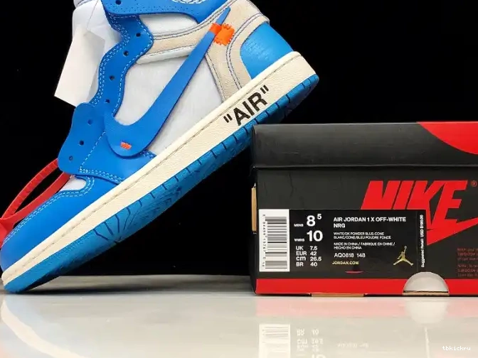 Cheap TBK 1 Off-White Jordan Blue UNC AQ0818-148 Powder Air 0413